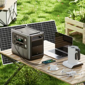 Resim Taşınabilir 100A Kontrollü Güneş Paneli, Karavan Aksesuarları, Kamp, Tekne ve Piknikler için Solar Şarj Cihazı Power Bank 