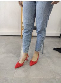 Resim Tarzbu Lks İnce Topuklu Sivri Burun Kırmızı Abiye Ayakkabı 