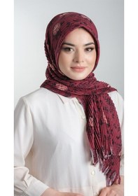 Resim Hürrem Bone Bordo Pratik Hazır Geçmeli Tesettür Eşarp Kesik Elyaf Piliseli Çi (553630009) Bordo 