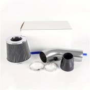 Resim Meridiangoods Silvery Cold Air Intake Kit Hava Filtresi Modifikasyon Seti 76mm Altın Alüminyum Boru Mantar Başlık Evrensel 