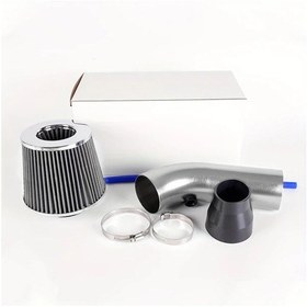 Resim Meridiangoods Silvery Cold Air Intake Kit Hava Filtresi Modifikasyon Seti 76mm Altın Alüminyum Boru Mantar Başlık Evrensel 