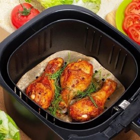 Resim 5DM 50 Adet Air Fryer Pişirme Kağıdı Tek Kullanımlık Hava Fritöz Yapışmaz Yağlı Kağıt Delikli Model 