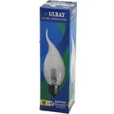 Resim Ulbay Halojen 28W=40W E27 Şeffaf - Kıvrık Sarı Renk Mum Ampul (5067) 