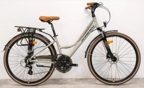 Resim Kron CX 300 28\ Jant Şehir Bisikleti Unisex 15'' Kadro 24 Vites HD Bej Siyah Kahverengi 