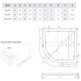 Resim Oval Panelli Duş Teknesi | Mod+ - 80x80 / Siyah / Düz 