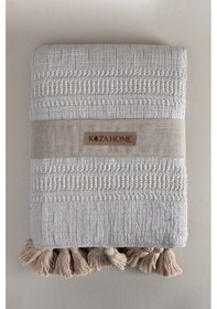 Resim Koza Home Assos Bej Taş Yıkama Çift Kişilik Yatak Örtüsü 230x250 5036 Bej 