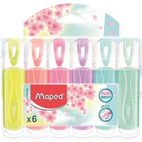 Resim Maped Fosforlu Kalem Seti Pastel Renkler 6'lı Çok Renkli 