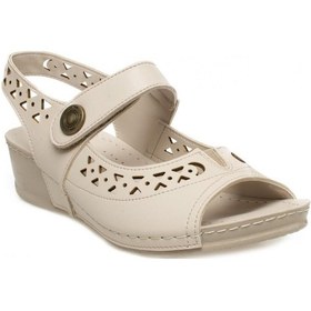 Resim Muya 31130 Z Terra Casual Günlük Krem Kadın Sandalet Krem 