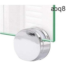 Resim Pazly 8 Adet 22mm/27mm Çinko Alaşımı Yuvarlak Cam Kelepçe Banyo Aynası Tutucu Sıkı Klipler 22 Mm 