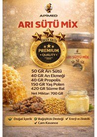 Resim Arısütü Mix 3 700g Arı Ürünlerinin Gücü Tek Kavanozda 