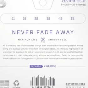 Resim D'Addario XSAPB1152 XS Phosphor Bronze Akustik Gitar Teli - Custom Light (11-52) 