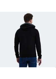 Resim Slazenger Vonda Erkek Fermuarlı Kapüşonlu Cepli Siyah Sweatshirt 