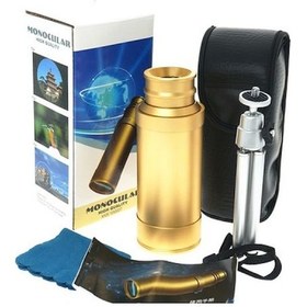 Resim 50x50 Panda Metal Gövde Tek Gözle Büyük Mercek Korsan Dürbün Gold Altın - Siyah 