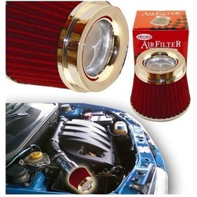 Resim Carub Spor Hava Filtresi Performans Racing Tuning 2aparatlı Krom-kırmızı 15 15 Büyük Boy 