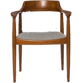 Resim Sandalye Zus586 TAM EĞİK KOLÇAK Kayın Torna RETRO İskelet Parlak Ceviz Babyface kumaş El Yapım 