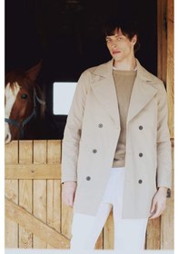 Resim DeFacto Slim Fit Dar Kesim Düğmeli Kemerli Trençkot D5528AX25SPBG193 Bej 