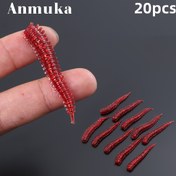 Resim 20 adet Anmuka Küçük Yumuşak Balıkçılık Yemleri - Gerçekçi Kırmızı Solucanlar, Kırkayaklar & Grublar Şeffaf Bacaklı, Çanta Paketli Tatlısu ve Tuzlu Su Yemi için Levrek, Turna, Alabalık, Sazan, Biyoluminesan Yemler, Detaylı Doku, Canlı Renkler 