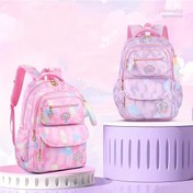 Resim Oldfriend Büyük Kapasiteli Pastel Çiçek Desenli Kız Sırt Çantası Mor Large Boy Mor 