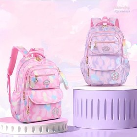 Resim Oldfriend Büyük Kapasiteli Pastel Çiçek Desenli Kız Sırt Çantası Mor Large Boy Mor 