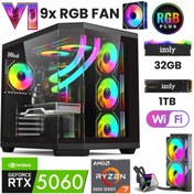 Resim IZOLY T52 Ryzen 7 5700X 32GB 1TB M.2 NVME RTX 5060 8GB 240MM Sıvı Soğutma Oyuncu Masaüstü Bilgisayarı 