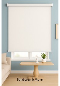 Resim Ithal Kalın Beyaz Zebra Stor Güneşlik Perde Etek Düz Alüminyum Kasa, Metal Ayak Beyaz 