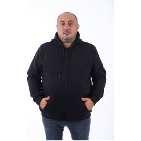 Resim Moc Grande Mocgrande Büyük Beden Erkek Basic Sweat Kapüşonlu 11700 Sıyah Siyah 