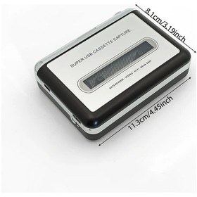 Resim Tongdashop Retro Siyah Kaset Çalar Usb Ve Pil Güçlü Mp3 Dönüştürücü Yüksek Kaliteli Ses Gümüş Siyah 