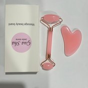 Resim Set of pink Gua Sha Massage Tools and Facial Rollers - Manuel Rahatlatma Aracı, Şarj Edilmez, Pil Gerektirmez, Stres Giderici İçin İdeal Bir Hediye 