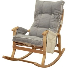 Resim Özmob Rela x Lü x Ahşap Çift Minderli Çift Cepli Sallanan Sandalye Çift Taraflı Sallanan Koltuk Tv Koltuğu 