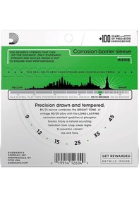 Resim D'addario Ez890 Super Light Akustik Gitar Teli 09-45 