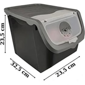 Resim Storemax 2'li Soğan Patates Saklama Kabı 12 Litre - Gri 