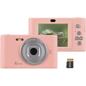 Resim Shineyee Pembe Dijital Fotoğraf Makinesi 50mp 1080p Video 8x Zom 2.4" Ekran Çift Lens Dahili Flaş 32gb Tf Kart Dahil 