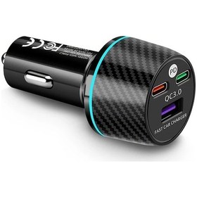 Resim Sunshine011 Siyah 2025 3ü 1 Arada Araba Şarj Cihazı Qc3 0 Hızlı Şarj Pd36w Pd30w Usb 225w Led Göstergeli Ev Araç İçin 
