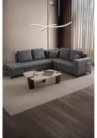 Resim Aura Köşe Koltuk Takımı Gri Sol Köşe Gri 