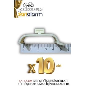 Resim Vela - Zebra Ve Stor Perde Montaj Aparatı Takmatik - Portray 10 Adet Geniş Kasa- 4,5 Cm Beyaz 