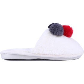 Resim Benetton - Beyaz Renk Kadın Panduf Ev Terliği 1167 