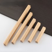 Resim 5 Adet İşlenmemiş Kayın Ahşap Çekmece Kolu - Endüstriyel Tarz, Doğal Renkli Kayın Ağacı, 10 Vida ve Montaj Malzemeleri Dahil, Dayanıklı DIY Dolap Kolları Mutfak Dolabı, Komodin, Gardırop ve Çeşitli Mobilyalar İçin, Minimalist Tasarım 