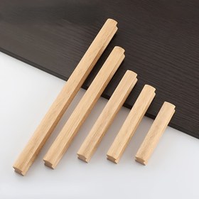 Resim 5 Adet İşlenmemiş Kayın Ahşap Çekmece Kolu - Endüstriyel Tarz, Doğal Renkli Kayın Ağacı, 10 Vida ve Montaj Malzemeleri Dahil, Dayanıklı DIY Dolap Kolları Mutfak Dolabı, Komodin, Gardırop ve Çeşitli Mobilyalar İçin, Minimalist Tasarım 