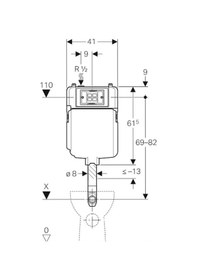 Resim Geberit Alpha 109.175.00.1 Alaturka Gömme Rezervuar. 8cm Beyaz 