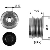 Resim Esse Oto - Captiva Antara Alternatör Kasnağı 6 Kanal 35x17x60,9mm 07- Gts Oap7100 93743440 