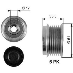 Resim Esse Oto - Captiva Antara Alternatör Kasnağı 6 Kanal 35x17x60,9mm 07- Gts Oap7100 93743440 