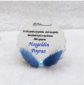 Resim Kuru Çiçekli Ahşap Buzdolabı Magnet Erkek Bebek(30 Adet) 