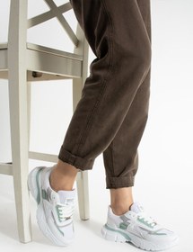 Resim Getcho Babel Beyaz Kadın Spor Ayakkabı Kalın Taban Rahat Yapı Günlük Yürüyüş Için Şık Yazlık Sneaker Model 