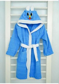 Resim Safir Home Tiny Tavşan Kulaklı Kapüşonlu Kız Erkek Çocuk Bornozu Lila 