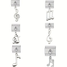 Resim Yeni Moda Müzik Notası İtalyan Bağlantılar Charm 9mm 304L Paslanmaz Çelik Bileklik Takı Yapımı 