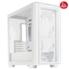 Resim Asus A21 Temperli Cam Mesh Panel mATX Beyaz Bilgisayar Kasası 