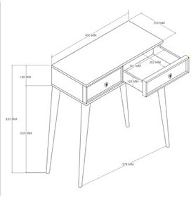 Resim 6021 LUNA (AHŞAP AYAKLI) MDF PROFİL ÇERÇEVELİ 2 ÇEKMECELİ DRESUAR BEYAZ 