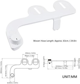 Resim RV Bide Kendinden Temizleme Ayrılabilir 2 Nozul Elektrikli Olmayan Ters Çevrilebilir Ayarlanabilir Tasarım Su Basıncı 