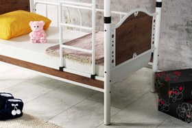 Resim Argimo İnci Baby Çocuk Genç Odası Ahşap Başlık Metal Ranza ve Karyola - 90x200 / Pembe 