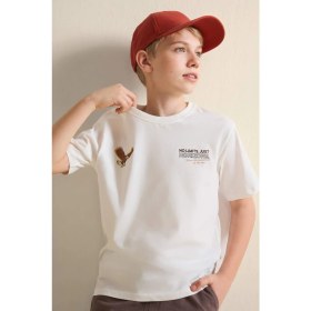 Resim DeFacto New Regular Fit Bisiklet Yaka Baskılı Kısa Kollu Tişört Erkek Çocuk H6362A826HS 